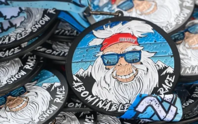 Custom Color Black Dye Race Medal for the Abominable Snowman Race