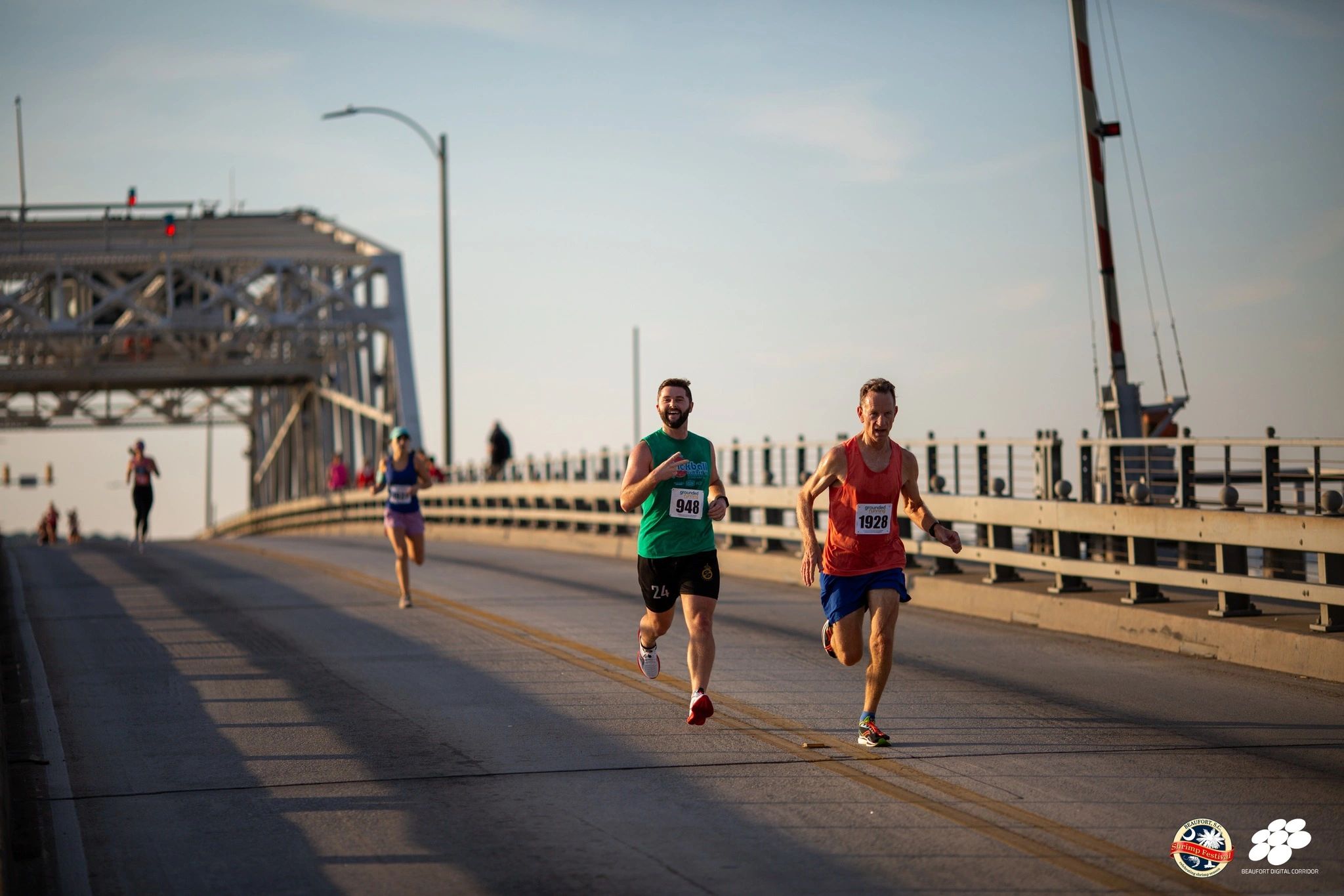 Runners cross the bridge during the Beaufort Triple Crown Race.