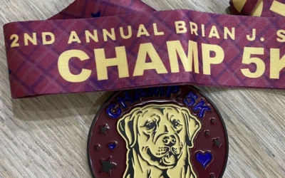 Custom Color and Dog Portrait Race Medal.