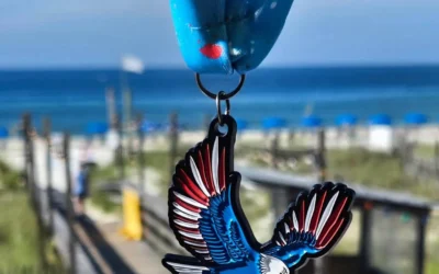 Florabama Freedom Run 5k Race Medal in Shape of an Eagle