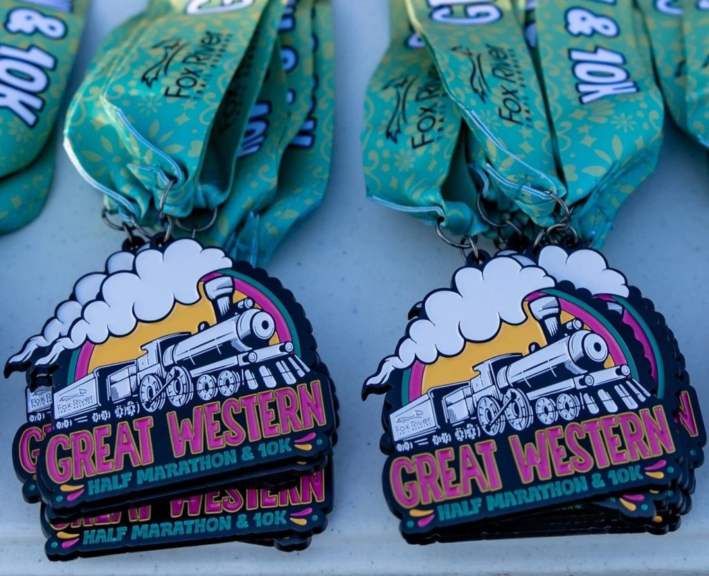 Custom Race Medal for the Fox River Trail Runners, Great Western Half Marathon