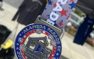 Custom Cutout Patriotic Race Medal for the Alameda Parade 5k