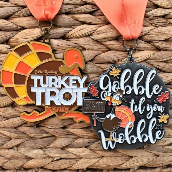 Custom Fall Themed Race Medals from Running Awards & Apparel