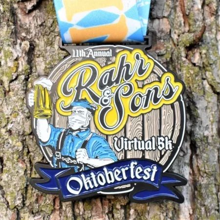 Medal for the Rahr and Sons Virtual 5K Oktoberfest Race