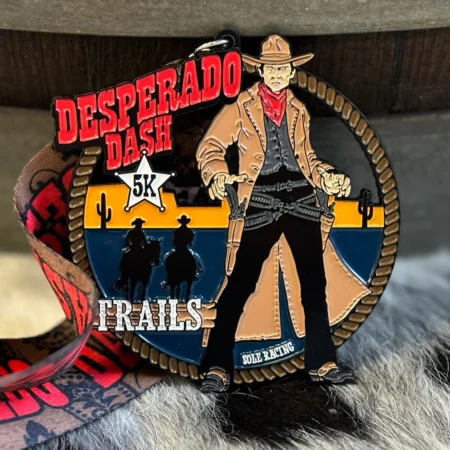 Custom Cutout Race Medal for the Desperado Dash 5K