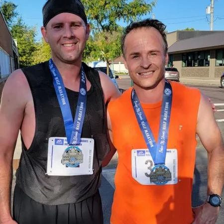 Kiwanis Half Marathon Finishers With their Medals