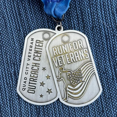 Run For Veterans Dog Tag Race Medal
