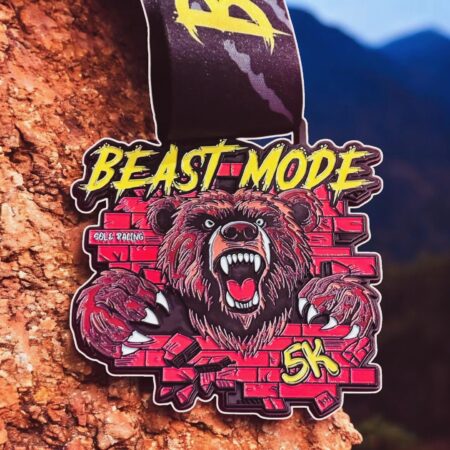 Fierce looking race medal for Sole Racing and the Beast Mode 5k.