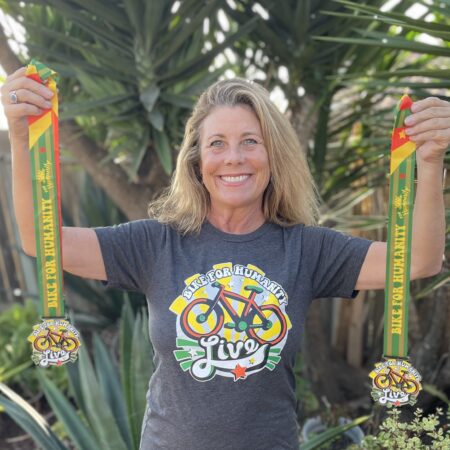 Bike for Humanity Custom Spinner Medals and Branded Shirts