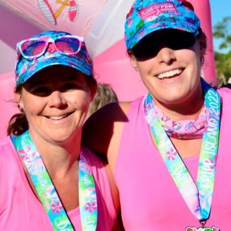 Pledge the Pink Sublimated Racetrackers 6500A Hat and Custom Medals