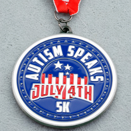 4th of July 5K Race Medal for Autism Speaks