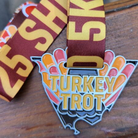 Fun, Custom Shape Turkey Trot Race Medal