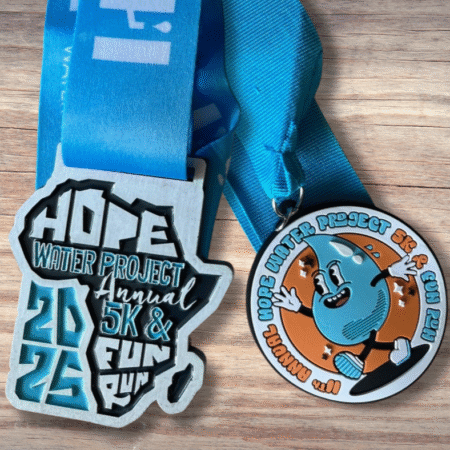 Custom Race Medal Set for the Hope Water Project 5k