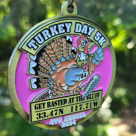 Colorful Turkey Day 5k Race Medal