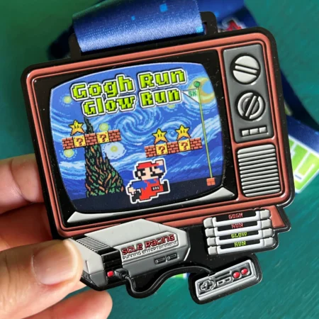 Complex Design Gamer Glow Run Race Medal