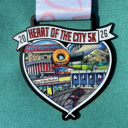 Heart of the City 5K Heart Shaped Race Medal
