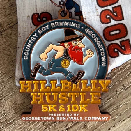 Hillbilly Hustle 5K 10K Race Medal