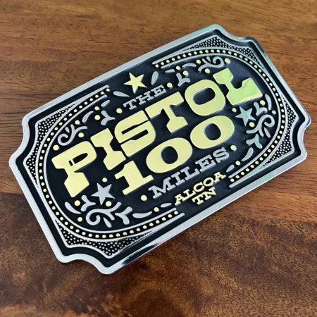Pistol 100 Miler Belt Buckle Medal
