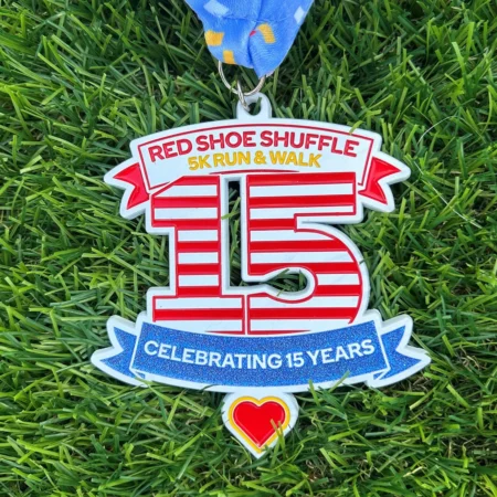 Red Shoe Shuffle 15 Yr Race Medal