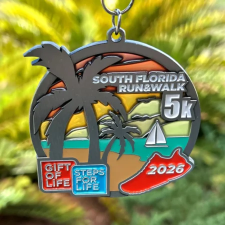South Florida 5K Steps for Life Race Medal